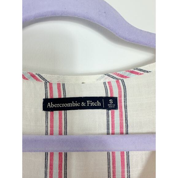 Abercrombie Striped White Cotton Gauze Dress Size S - Picture 5 of 8